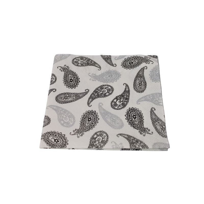 Napkin classic Paisley Black