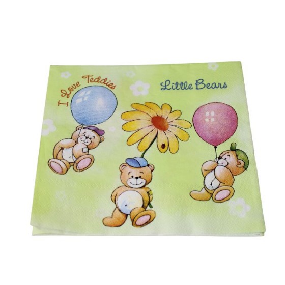 Bears napkin with balloons