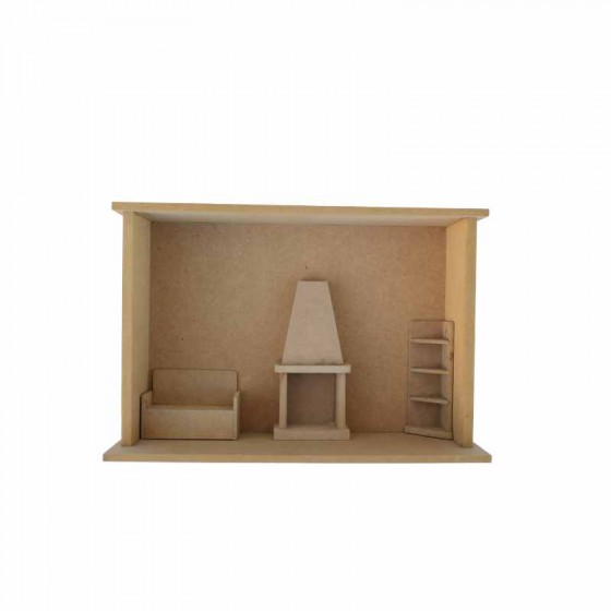 Kit Roombox com miniaturas de sala