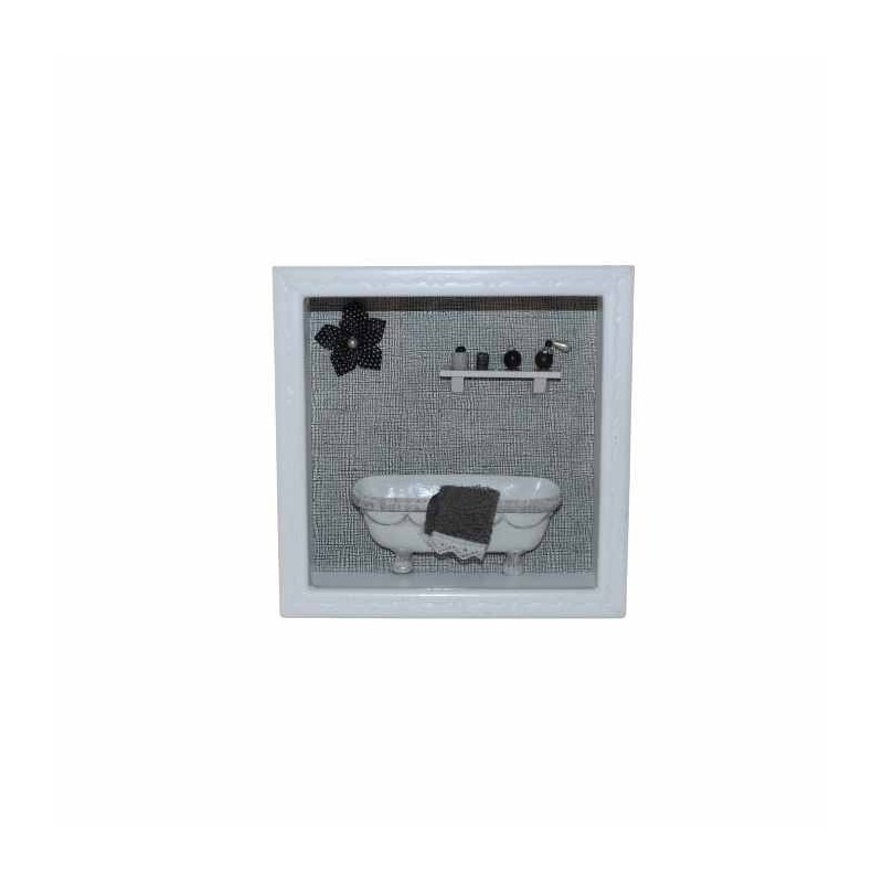 Shadowbox  with bathtub and miniatures