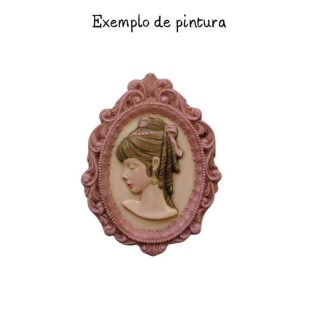 Medalhão Mulher Vintage em resina