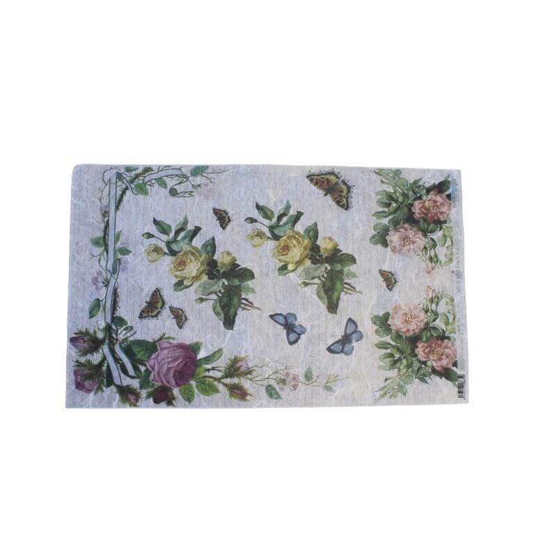 Papel de arroz Flowers and Letters  (1875)