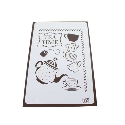 Stencil Tea Time 20 x 30 cm