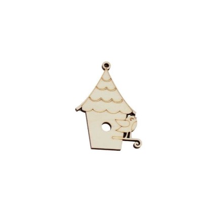 Applique round cage with bird