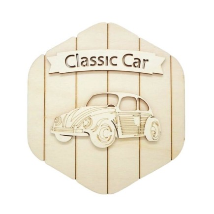 Kit placa com carro carocha