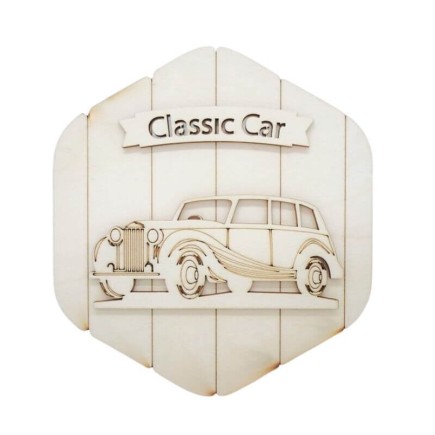 Kit placa com carro classico