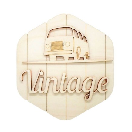 License plate kit with vintage van