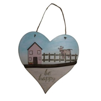 Coração decorativo com casinha "Be Happy"