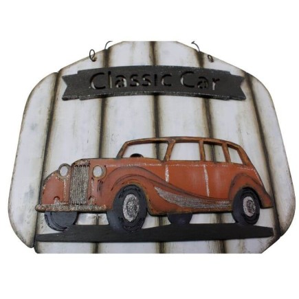 Handmade Plaque with Classic Car