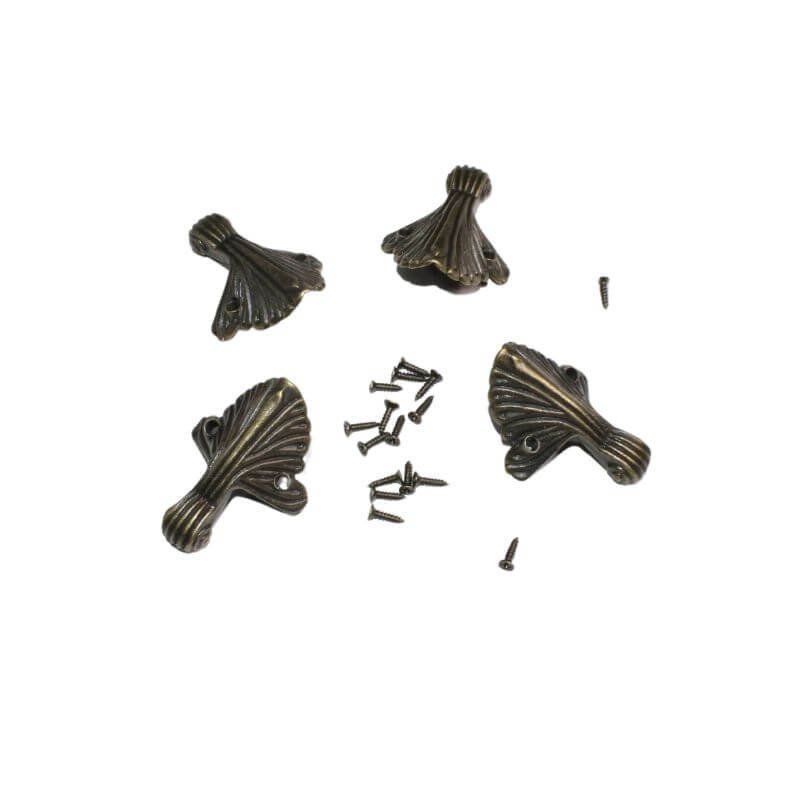 4 Pés em metal Dourado envelhecido