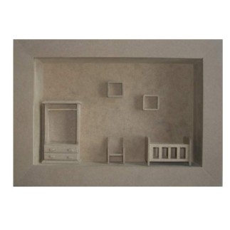 Shadow box with baby miniatures